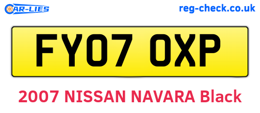 FY07OXP are the vehicle registration plates.