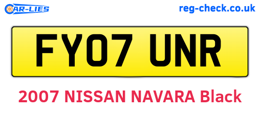 FY07UNR are the vehicle registration plates.