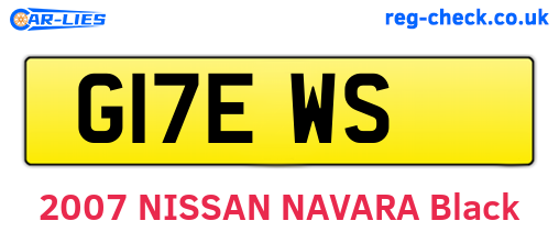 G17EWS are the vehicle registration plates.