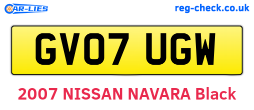 GV07UGW are the vehicle registration plates.
