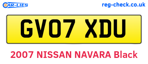 GV07XDU are the vehicle registration plates.