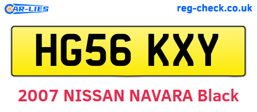 HG56KXY are the vehicle registration plates.