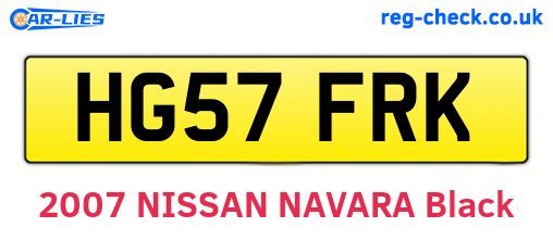 HG57FRK are the vehicle registration plates.
