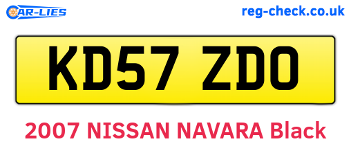KD57ZDO are the vehicle registration plates.