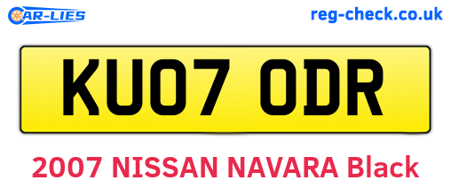 KU07ODR are the vehicle registration plates.