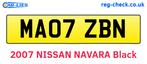 MA07ZBN are the vehicle registration plates.