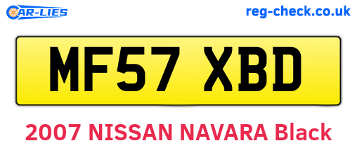 MF57XBD are the vehicle registration plates.