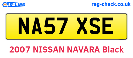 NA57XSE are the vehicle registration plates.