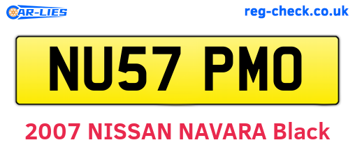 NU57PMO are the vehicle registration plates.
