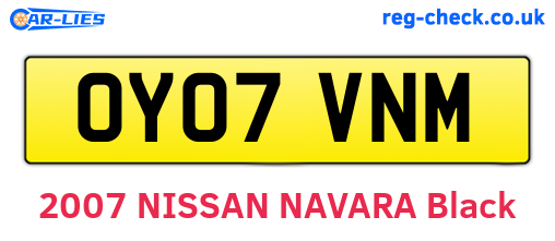 OY07VNM are the vehicle registration plates.