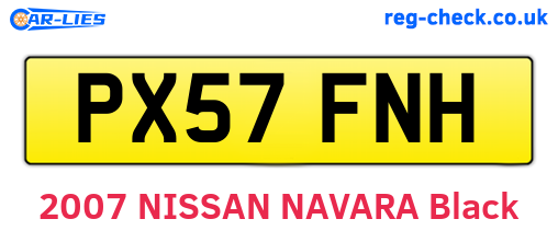 PX57FNH are the vehicle registration plates.