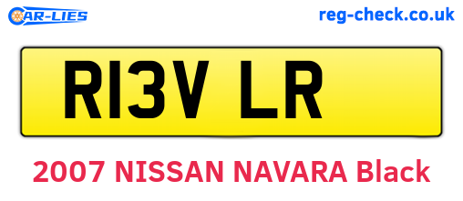 R13VLR are the vehicle registration plates.