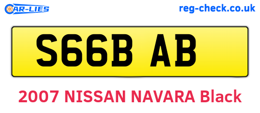 S66BAB are the vehicle registration plates.