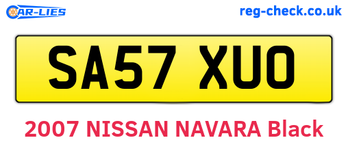 SA57XUO are the vehicle registration plates.