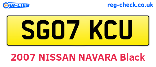 SG07KCU are the vehicle registration plates.