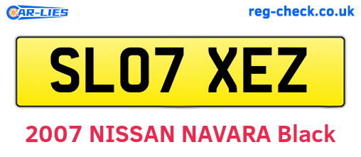 SL07XEZ are the vehicle registration plates.