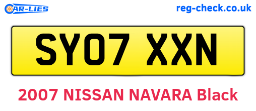 SY07XXN are the vehicle registration plates.