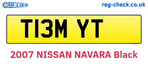 T13MYT are the vehicle registration plates.