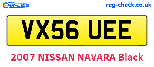 VX56UEE are the vehicle registration plates.