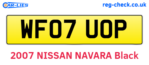 WF07UOP are the vehicle registration plates.