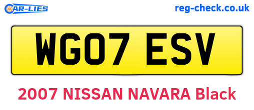 WG07ESV are the vehicle registration plates.