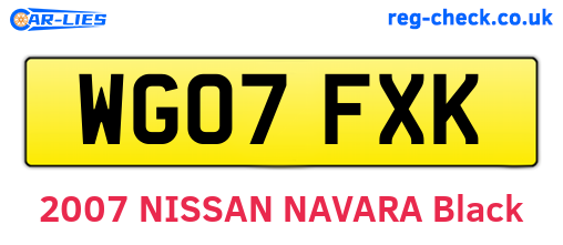 WG07FXK are the vehicle registration plates.