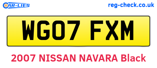 WG07FXM are the vehicle registration plates.