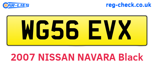 WG56EVX are the vehicle registration plates.