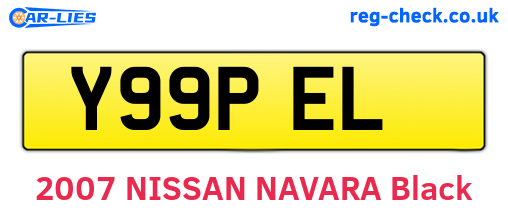 Y99PEL are the vehicle registration plates.