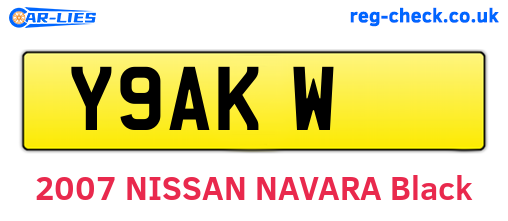 Y9AKW are the vehicle registration plates.