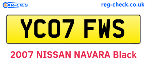 YC07FWS are the vehicle registration plates.