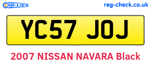 YC57JOJ are the vehicle registration plates.