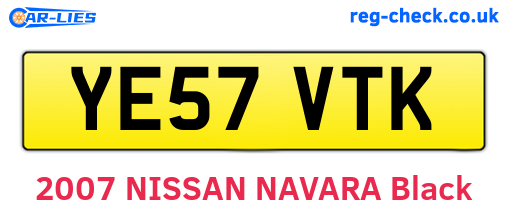 YE57VTK are the vehicle registration plates.