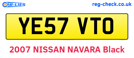 YE57VTO are the vehicle registration plates.