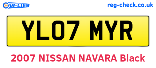 YL07MYR are the vehicle registration plates.
