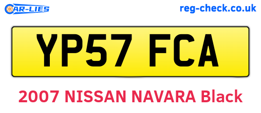 YP57FCA are the vehicle registration plates.