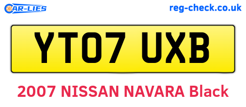 YT07UXB are the vehicle registration plates.