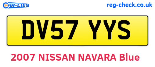 DV57YYS are the vehicle registration plates.