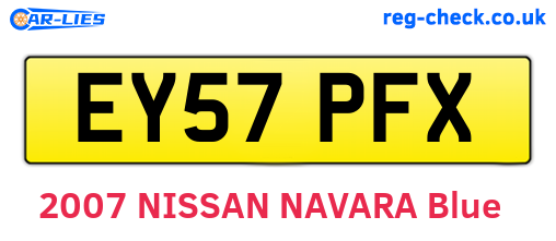 EY57PFX are the vehicle registration plates.