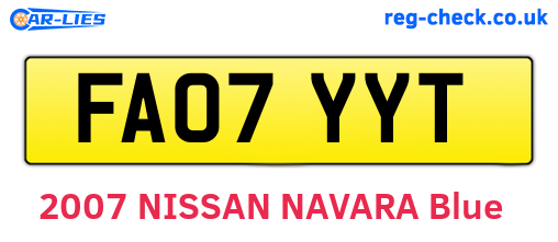 FA07YYT are the vehicle registration plates.