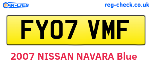 FY07VMF are the vehicle registration plates.