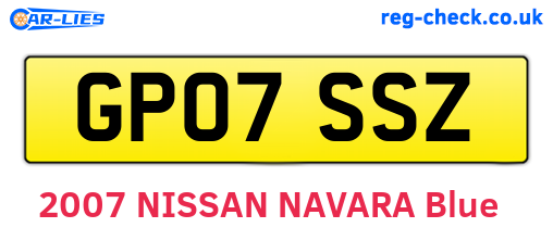 GP07SSZ are the vehicle registration plates.