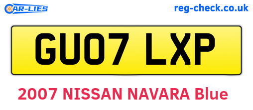 GU07LXP are the vehicle registration plates.