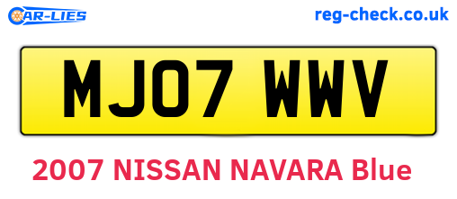 MJ07WWV are the vehicle registration plates.