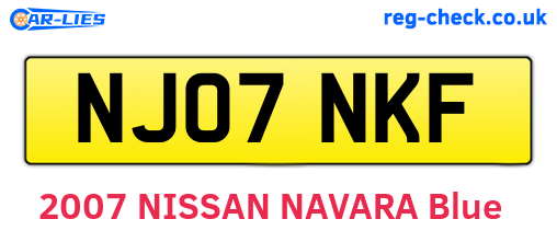 NJ07NKF are the vehicle registration plates.