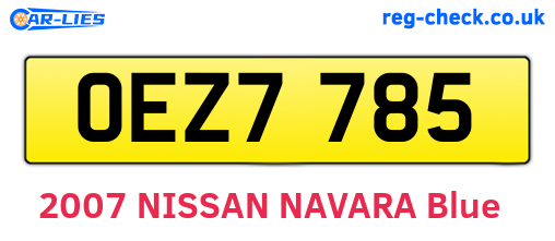 OEZ7785 are the vehicle registration plates.