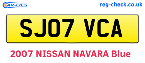 SJ07VCA are the vehicle registration plates.