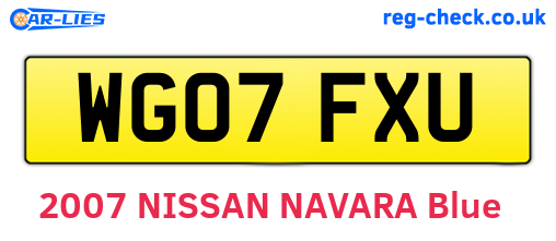 WG07FXU are the vehicle registration plates.