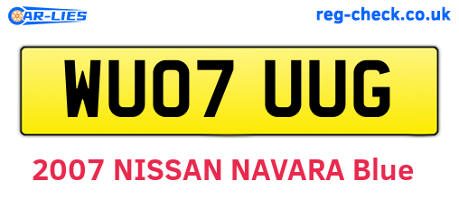 WU07UUG are the vehicle registration plates.