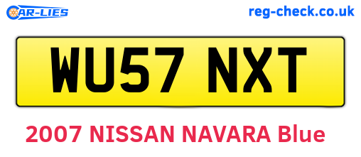WU57NXT are the vehicle registration plates.